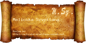 Melicska Szvetlana névjegykártya